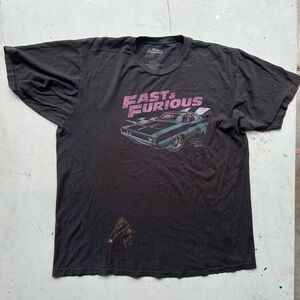 Men's Fast and Furious T-Shirt Black Dodge XL Movie Challenger Racing Cars Chase